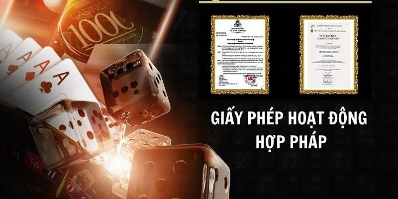 Các loại giấy phép mà Vin777 nhận được